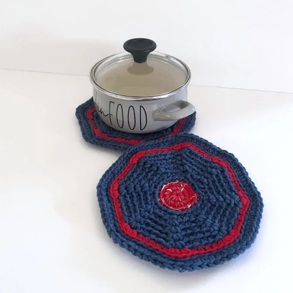 Crochet pot holders, kitchen decor, handmade trivet